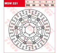 Trw Round Aprilia Rst 1000 Mille Futura 03 Front Brake Disc Argento