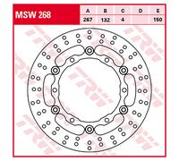 TRW Disco freno con omologazione ABE MSW268,DIAM.267MM,FLOTT.