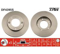 TRW Disco freno DF4395S anteriore ventilato 1 pezzo