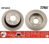 1X Disco freno TRW DF4453 per MERCEDES-BENZ W169) 2 2005-2012