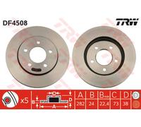 TRW disco freno DF4508 ventilato diametro 282 spessore 24 mm 5 fori