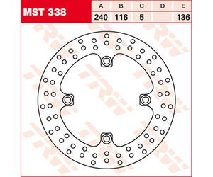 TRW Disco freno, posteriore MST338, FISSO