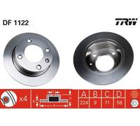 TRW Disco freno DF1122 posteriore pieno - 1 pezzo