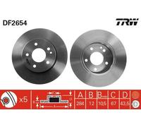 TRW Disco freno DF2654 per Mercedes‑Benz Classe C (W202) anteriore pieno 1 pezzo