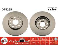 Disco freno TRW DF4295 anteriore, ventilato, altamente carbonizzato, 1 Pezzo