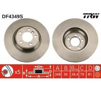 Disco freno TRW LUC DF4349S anteriore, ventilato, altamente carbonizzato, 1 Pezzo