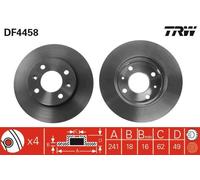 Disco freno TRW DF4458 anteriore, ventilato, altamente carbonizzato, 1 Pezzo