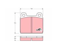 TRW GDB100 Pastiglie Freno Ceppi Frontale per Alfa Bedford Ford Mercedes-Benz