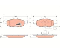 TRW GDB1108 Kit pastiglie freno, Freno a disco per FORD,FORD AUSTRALIA,FORD USA