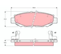 TRW GDB1185 Kit pastiglie freno, Freno a disco per LEXUS,TOYOTA