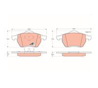 TRW GDB1204 Pastiglie Freno Ceppi Freno Frontale per Ford Seat VW