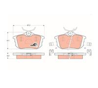 TRW GDB1314 Pastiglie Freno Ceppi Posteriore per Mitsubishi Volvo Proton Smart