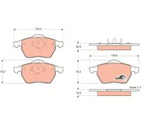 TRW GDB1376 KIT PASTIGLIE FRENO, FRENO A DISCO