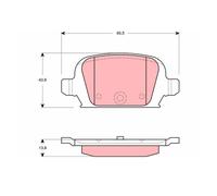 TRW GDB1412 Pastiglie Freno Ceppi Freno Posteriore per Opel