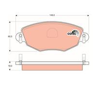 TRW GDB1434 Pastiglie Freno Ceppi Freno Frontale per Ford Jaguar