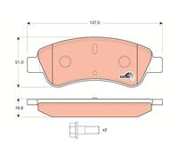 TRW GDB1463 KIT PASTIGLIE FRENO, FRENO A DISCO