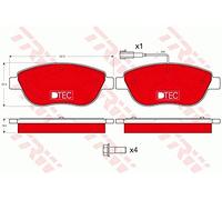 Trw GDB1483DTE Kit Pastiglie per Freno a Disco