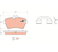 Set di pastiglie freno TRW GDB1630, anteriore