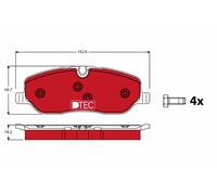 TRW GDB1631DTE Kit pastiglie freno, Freno a disco per LAND ROVER