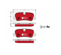 TRW GDB1632DTE Pastiglie Freno Ceppi Freno Posteriore per Nissan Land Rover