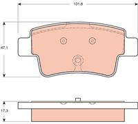 Kit pastiglie freno, Freno a disco WRP10749 per ABARTH FIAT