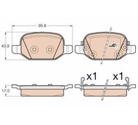 4 X TRW Pastiglie Freno Assale posteriore Fiat 500 L 900 - 1.3 1.6 D Multijet