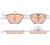 TRW GDB2021 Kit pastiglie freno, Freno a disco per BMW,BMW (BRILLIANCE)
