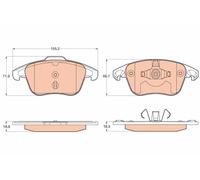 TRW GDB2025 Kit pastiglie freno, Freno a disco per CITROËN,PEUGEOT