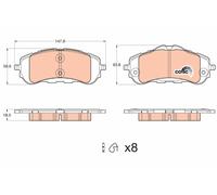 TRW GDB2044 Kit pastiglie freno, Freno a disco per CITROËN,OPEL,PEUGEOT,PEUGEOT