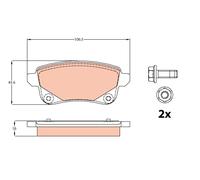 TRW GDB2082 KIT PASTIGLIE FRENO, FRENO A DISCO
