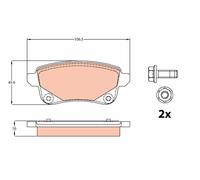 Set di pastiglie freno TRW GDB2082, posteriore
