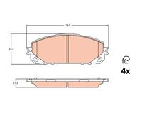 TRW GDB2094 Kit pastiglie freno, Freno a disco per JEEP