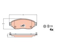 TRW GDB2096 KIT PASTIGLIE FRENO, FRENO A DISCO
