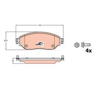 TRW GDB2096 Kit pastiglie freno, Freno a disco per FIAT,NISSAN,OPEL,RENAULT,VAUX