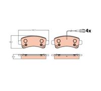 TRW GDB2106 Pastiglie Freno Ceppi Freno Posteriore per Fiat