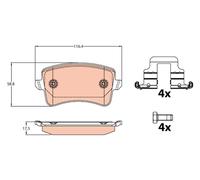 TRW GDB2107 Kit pastiglie freno, Freno a disco per AUDI