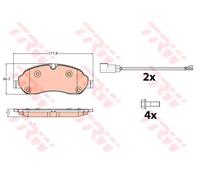 TRW GDB2117 Kit pastiglie freni per FORD Transit Custom V362 Bus (F3)
