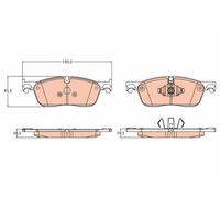 TRW GDB2119 Kit pastiglie freno, Freno a disco per JAGUAR,JAGUAR (CHERY),LAND RO