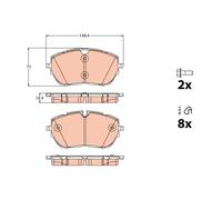 TRW GDB2121 KIT PASTIGLIE FRENO, FRENO A DISCO