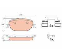 TRW GDB2129 Kit pastiglie freno, Freno a disco per ALFA ROMEO