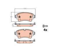 Set di pastiglie freno TRW GDB2132, indietro