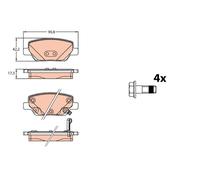 Set di pastiglie freno TRW GDB2156, indietro