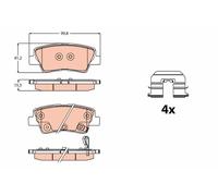 TRW GDB2173 Kit pastiglie freno, Freno a disco per KIA
