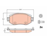 TRW GDB2175 Kit pastiglie freno, Freno a disco per RENAULT