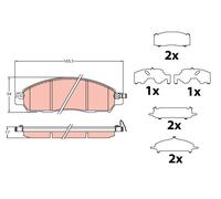 Set di pastiglie freno TRW GDB2182, anteriore