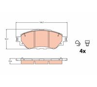 TRW GDB2196 Kit pastiglie freno, Freno a disco per TOYOTA