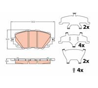 Set di pastiglie freno TRW GDB2200, anteriore
