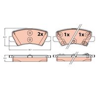 TRW GDB2248 Kit pastiglie freno, Freno a disco per KIA