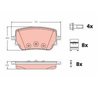 TRW GDB2331 Kit pastiglie freno, Freno a disco per MERCEDES-BENZ,MERCEDES-BENZ (