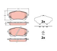 TRW GDB2349 Kit pastiglie freno, Freno a disco per TOYOTA